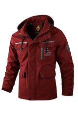 Men's Waterproof Hooded Soft Shell Winter Windbreaker Jacket Warm