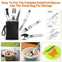 16-Piece Camping Cookware Set with Kettle and Pot