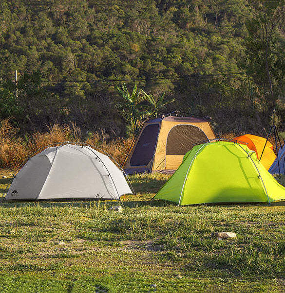 Double-Layer Silicone-Coated Two-Person Outdoor Camping Tent Waterproof