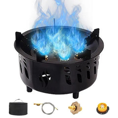 Portable 7-Core Camping Gas Burner Cassette Stove with Bag