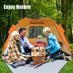 3-4 Person Pop-Up Beach Tent UPF 50+ Sun Shelter
