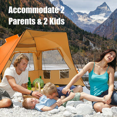 3-4 Person Pop-Up Beach Tent UPF 50+ Sun Shelter
