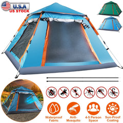 4-5 Person Waterproof Camping Tent with Mosquito Windows