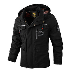 Men's Waterproof Hooded Soft Shell Winter Windbreaker Jacket Warm