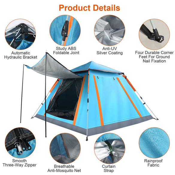 4-5 Person Waterproof Camping Tent with Mosquito Windows