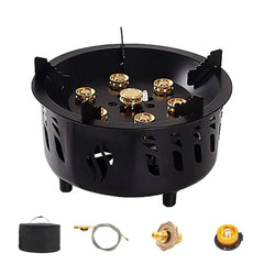 Portable 7-Core Camping Gas Burner Cassette Stove with Bag