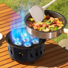 Portable 7-Core Camping Gas Burner Cassette Stove with Bag