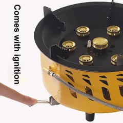 Portable 7-Core Camping Gas Burner Cassette Stove with Bag