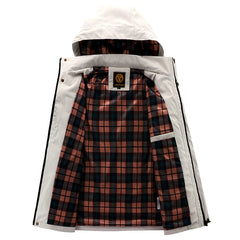 Men's Waterproof Hooded Soft Shell Winter Windbreaker Jacket Warm