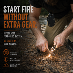 Compact Survival Knife and Fire Starter Kit