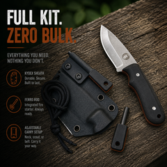 Compact Survival Knife and Fire Starter Kit
