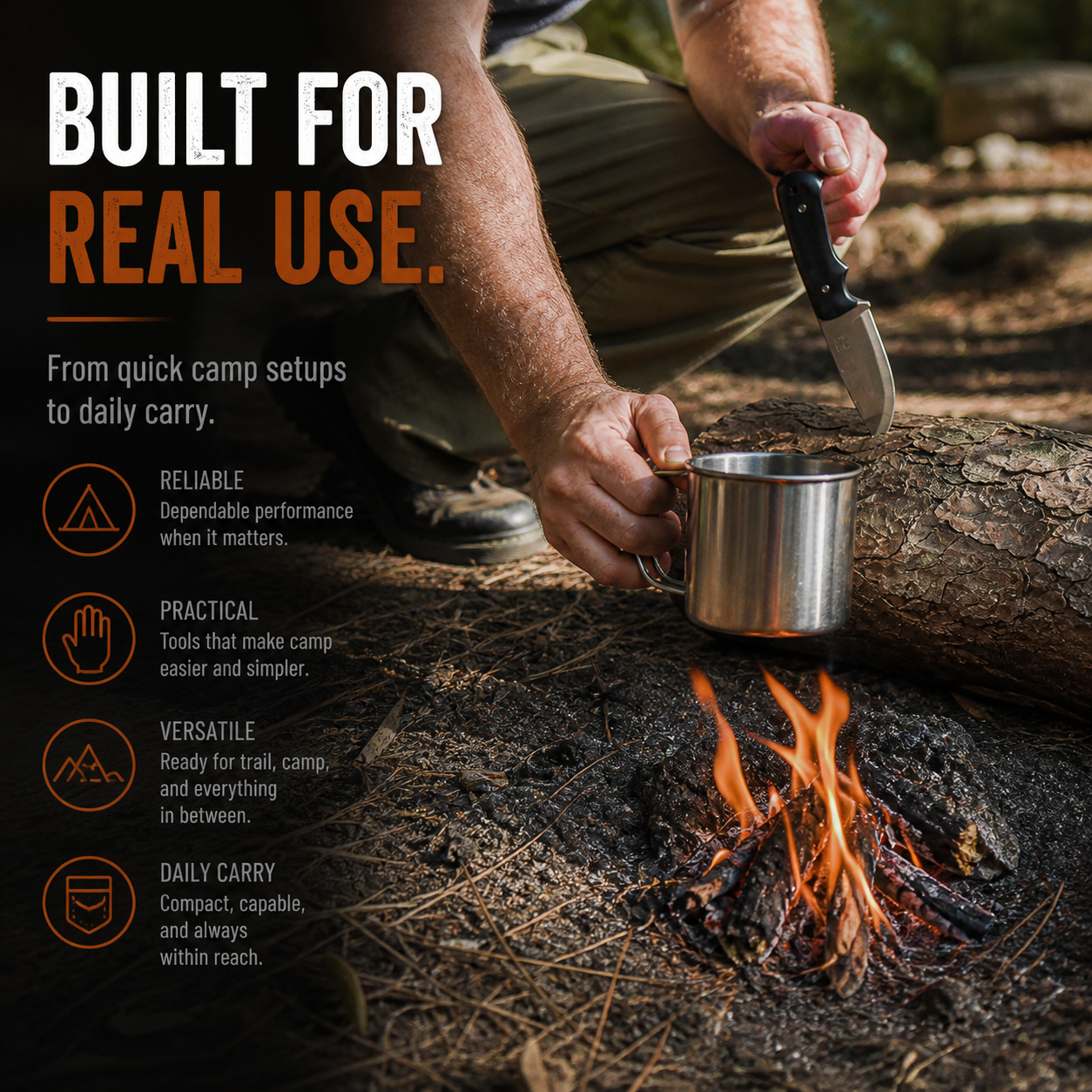 Compact Survival Knife and Fire Starter Kit