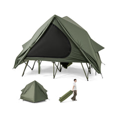 Foldable Two-Person Camping Cot Tent with Wheeled Carry Bag