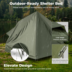 Foldable Two-Person Camping Cot Tent with Wheeled Carry Bag