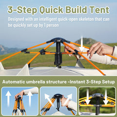 3-4 Person Instant Pop-Up Waterproof Camping Tent Portable
