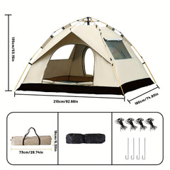3-4 Person Instant Pop-Up Waterproof Camping Tent Portable