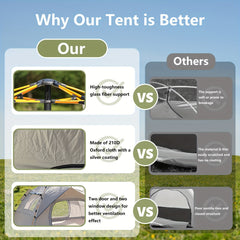 3-4 Person Instant Pop-Up Waterproof Camping Tent Portable