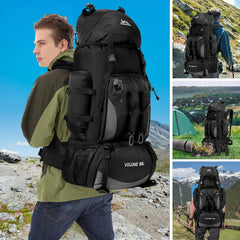 90L Waterproof Hiking Backpack Large Capacity Trekking Rucksack