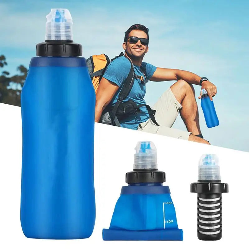 Foldable Filter Water Bottle for Camping Hiking Adventures Outdoors