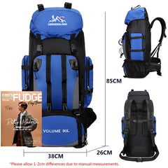 90L Waterproof Hiking Backpack Large Capacity Trekking Rucksack