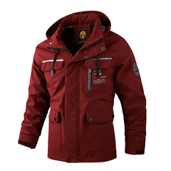 Men's Waterproof Hooded Soft Shell Winter Windbreaker Jacket Warm
