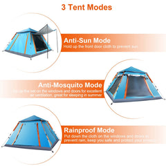 4-5 Person Waterproof Camping Tent with Mosquito Windows