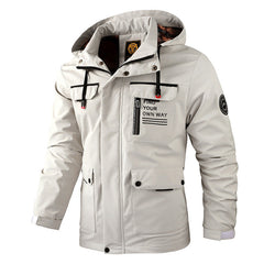 Men's Waterproof Hooded Soft Shell Winter Windbreaker Jacket Warm