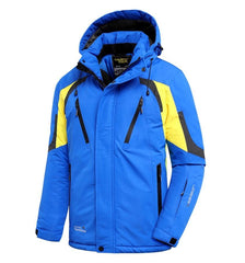 Men's Waterproof Fleece Ski Jacket with Detachable Hood