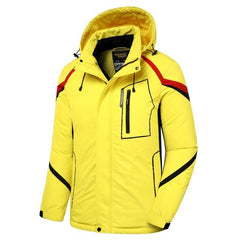 Men's Waterproof Fleece Ski Jacket with Detachable Hood