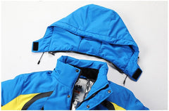 Men's Waterproof Fleece Ski Jacket with Detachable Hood