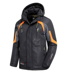 Men's Waterproof Fleece Ski Jacket with Detachable Hood