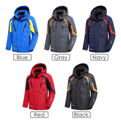 Men's Waterproof Fleece Ski Jacket with Detachable Hood