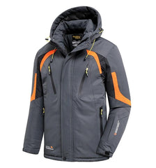Men's Waterproof Fleece Ski Jacket with Detachable Hood