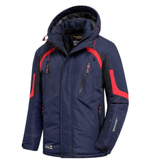 Men's Waterproof Fleece Ski Jacket with Detachable Hood