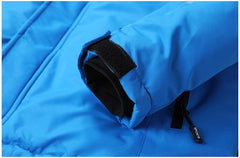 Men's Waterproof Fleece Ski Jacket with Detachable Hood