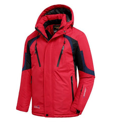 Men's Waterproof Fleece Ski Jacket with Detachable Hood