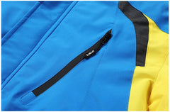 Men's Waterproof Fleece Ski Jacket with Detachable Hood