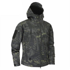 Men's Camouflage Waterproof Lightweight Hooded Tactical Outdoor Windbreaker Jacket