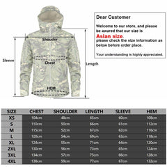 Men's Camouflage Waterproof Lightweight Hooded Tactical Outdoor Windbreaker Jacket