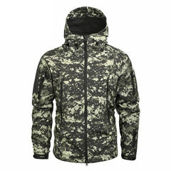 Men's Camouflage Waterproof Lightweight Hooded Tactical Outdoor Windbreaker Jacket