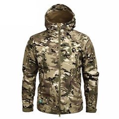 Men's Camouflage Waterproof Lightweight Hooded Tactical Outdoor Windbreaker Jacket