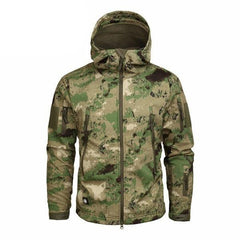 Men's Camouflage Waterproof Lightweight Hooded Tactical Outdoor Windbreaker Jacket