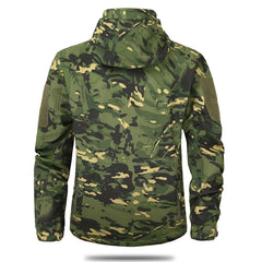 Men's Camouflage Waterproof Lightweight Hooded Tactical Outdoor Windbreaker Jacket
