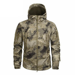 Men's Camouflage Waterproof Lightweight Hooded Tactical Outdoor Windbreaker Jacket
