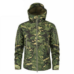 Men's Camouflage Waterproof Lightweight Hooded Tactical Outdoor Windbreaker Jacket