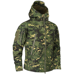 Men's Camouflage Waterproof Lightweight Hooded Tactical Outdoor Windbreaker Jacket
