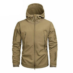 Men's Camouflage Waterproof Lightweight Hooded Tactical Outdoor Windbreaker Jacket