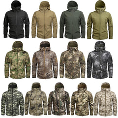 Men's Camouflage Waterproof Lightweight Hooded Tactical Outdoor Windbreaker Jacket