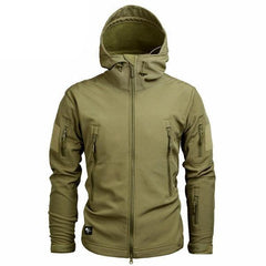 Men's Camouflage Waterproof Lightweight Hooded Tactical Outdoor Windbreaker Jacket