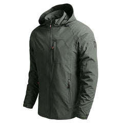 Men's Waterproof Hooded Hiking Windbreaker Lightweight Tactical Jacket 5XL